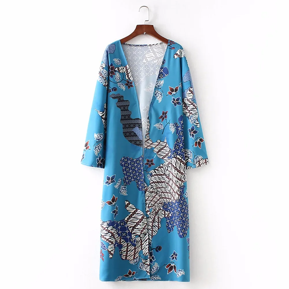 Classic Ethnic Vintage Blouses Women Geometric Print Kimono Fashion Cardigan Long Blouse Casual Femme Cover Elegant Loose Tops