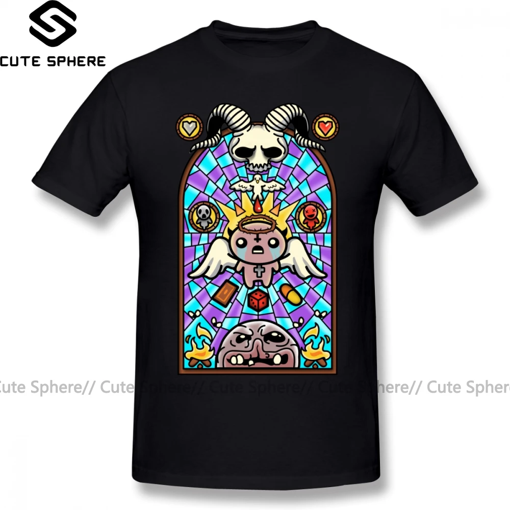 Футболка с надписью «The Binding Of Isaac», Классическая футболка с коротким рукавом, хлопковая Футболка с принтом, милая Мужская футболка 6xl