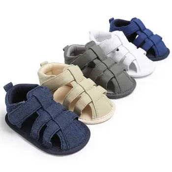 

Infant Toddler Kids Baby Boy Girl Slippers 2020 Summer Canvas Infant Kids Casual Soft Sole Crib Shoes Sandals Sneaker Prewalker