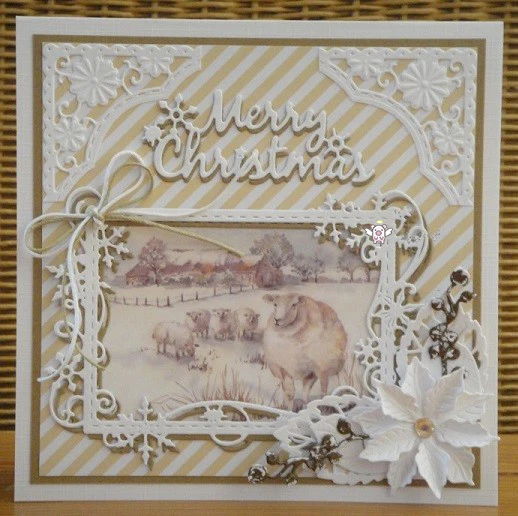 Mmao Handwerk Metall Stahl Stanzformen Neue Weihnachten Schneeflocke Rahmen Schablone Für DIY Scrapbooking Papier/Fotokarten Präge Stirbt – Detail 3