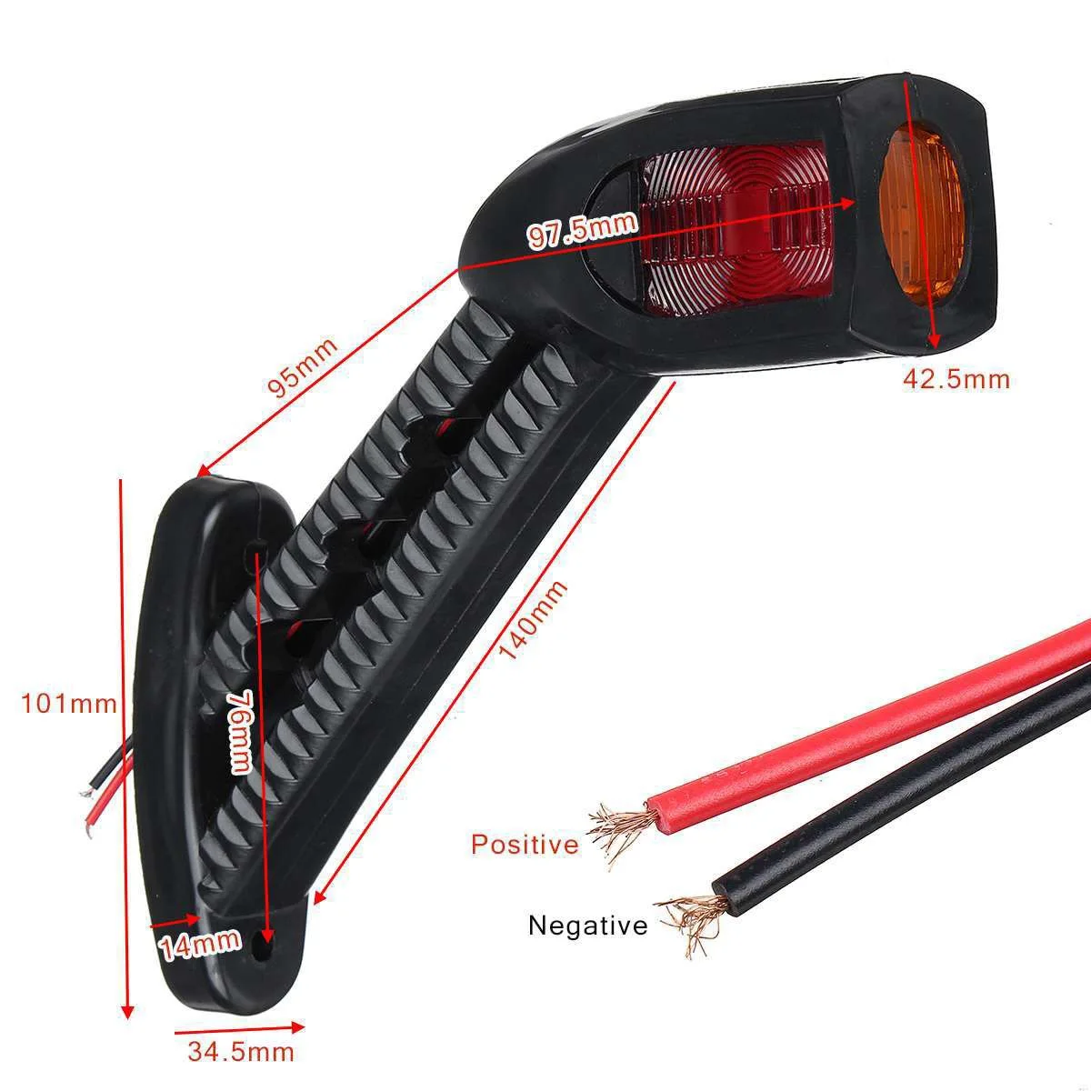 Led Marker Lights 1pair 3 face 10-30V Truck Trailer Auto 4 LED Side Marker Lights Stop Lamp Indicator Light Turn Signal Light Red White Amber
