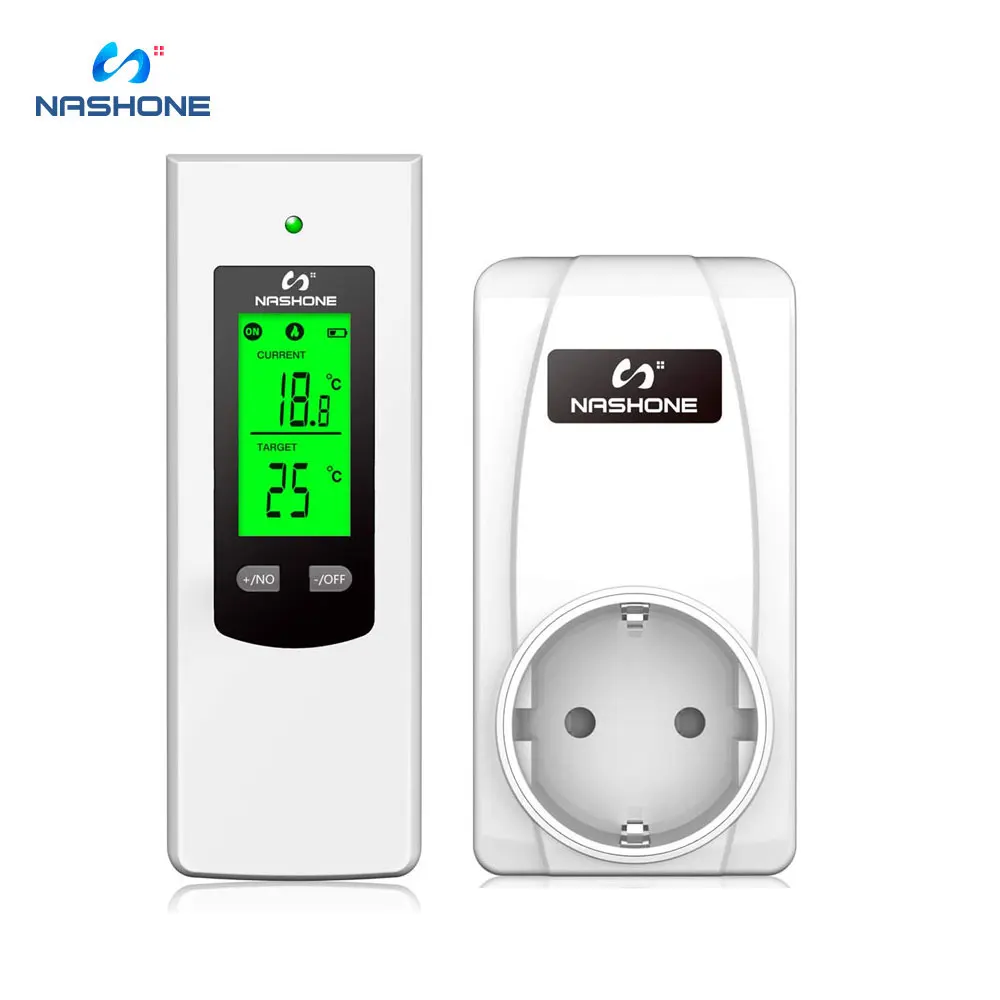 Nashone-termostato controlador de temperatura para calefacción de habitación, termostato inalámbrico para calefacción de suelo, enchufe de 220V, caldera de Gas, EU