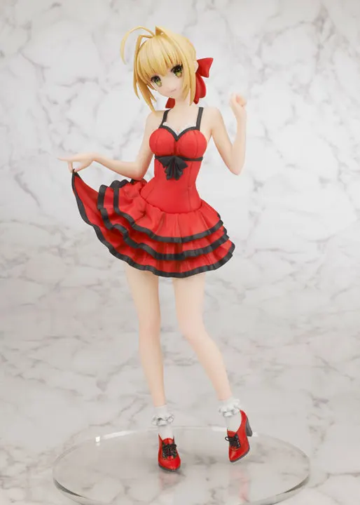 Anime Fate EXTRA Stay Night Sexy girl Saber Nero Claudius Red Dress Ver.  PVC Action Figure Collectible Model Toys Doll lelakaya
