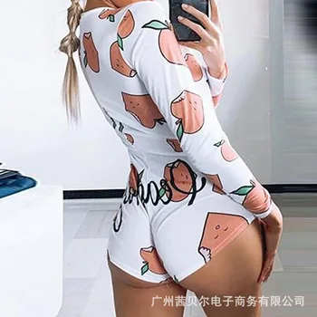 

WEPBEL Women Bodysuit Full Sleeve O Neck Cartoon Print Floral Lips Heart Pruits V Neck Sexy Skinny New Summer Spring