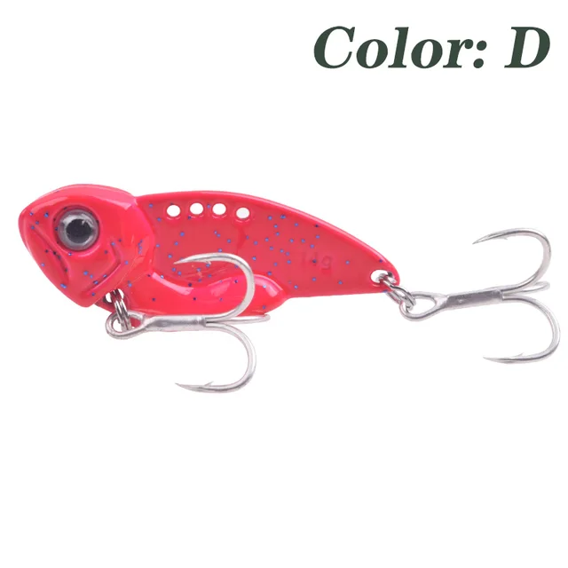 1Pcs 7g 10g 14g Metal VIB Blade Fishing Lure Sinking Spinner Spoon Balancer Wobbler Artificial Bait With Treble Hook Bass Tackle D
