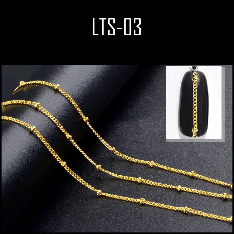 LT-S03 Florvida, Новое поступление, 1 шт., металлическая цепочка, 3D украшение для ногтей, крошечная петля, украшение для ногтей, цепочки, аксессуары для ногтей - Цвет: LT-S03
