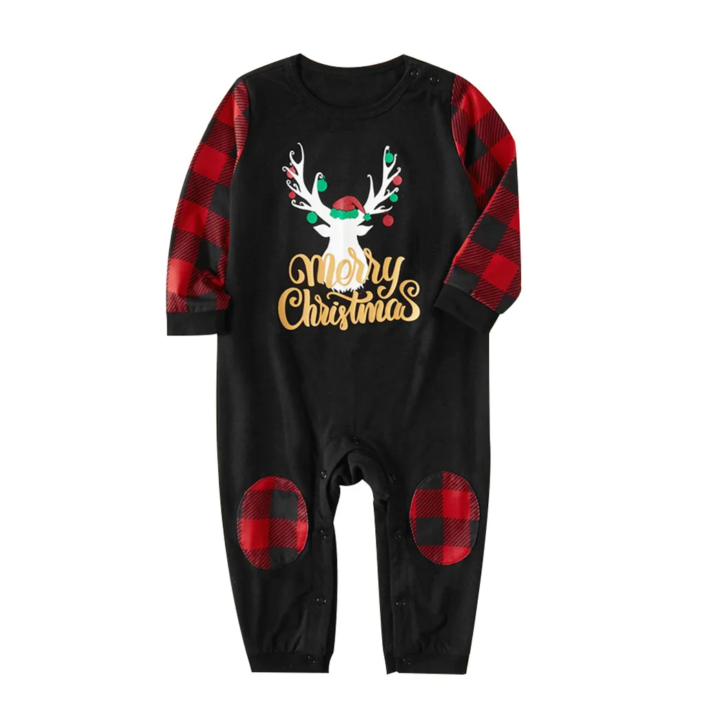 Топы и штаны с рождественским оленем для маленьких мальчиков и девочек рождественские пижамы для всей семьи, одежда для сна для всей семьи