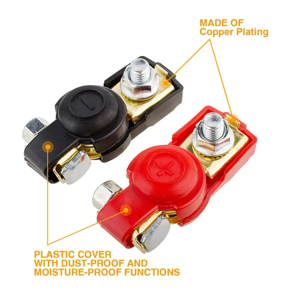 

2Pcs Battery Terminal Heavy Duty Car Vehicle Quick Connector Cable Clamp Clip Universal Preservative Durable Auto Accessories