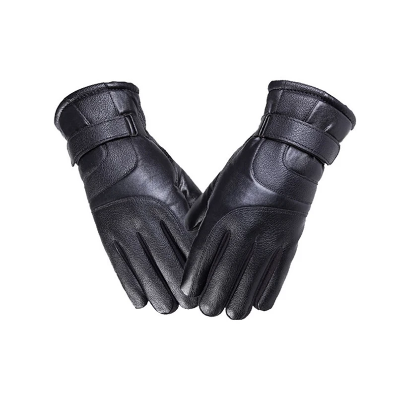 Перчатки женские зимние большие семь сенсорных экранов зимние перчатки мужские и женские перчатки дл пар ветрозащитные водонепроницаемые кожаные перчатки теплые g - Цвет: MS