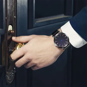 

Brand New Quartz Watch Leather Strap Korean Men's watch Wrist Party decoration suit Dress Watch gifts male man boyfriend