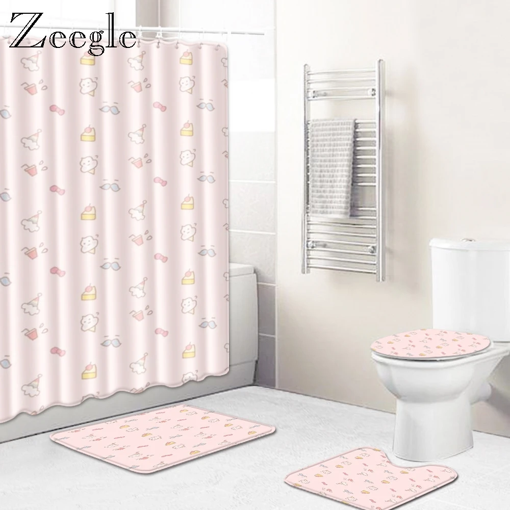 Zeegle с милыми рисунками 4 шт. коврик для ванной Ванная комната ног