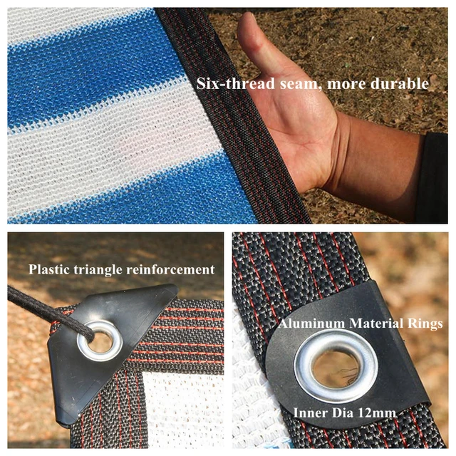 Kék-Fehér Uv-Ellenes Hdpe Napernyő Nettó Kerti Zamatos Növény Menedék Árnyékolás Úszómedence Napfényes Ruhák Napellenző - Image 3