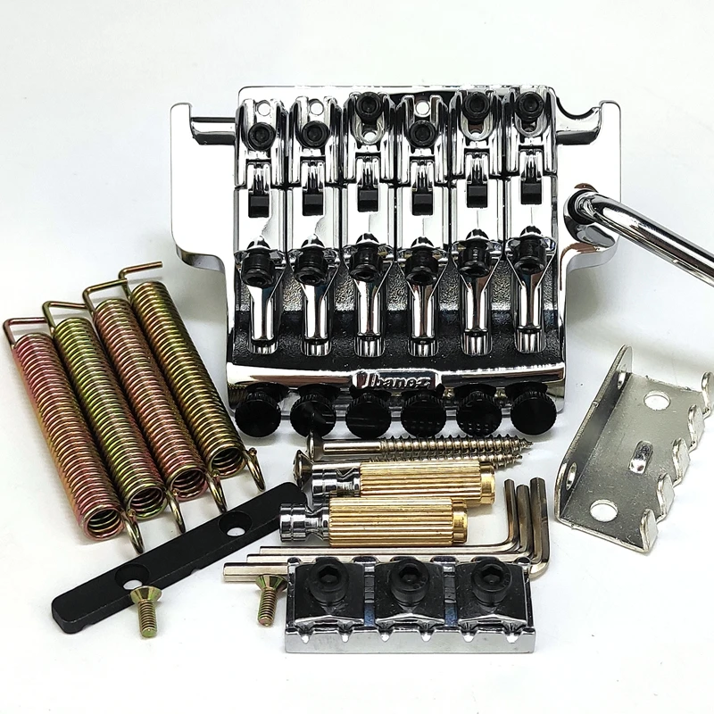 

1 SET EDGE III Electric Guitar Locking Tremolo System Bridge String 43MM For IBZ Chrome Silver