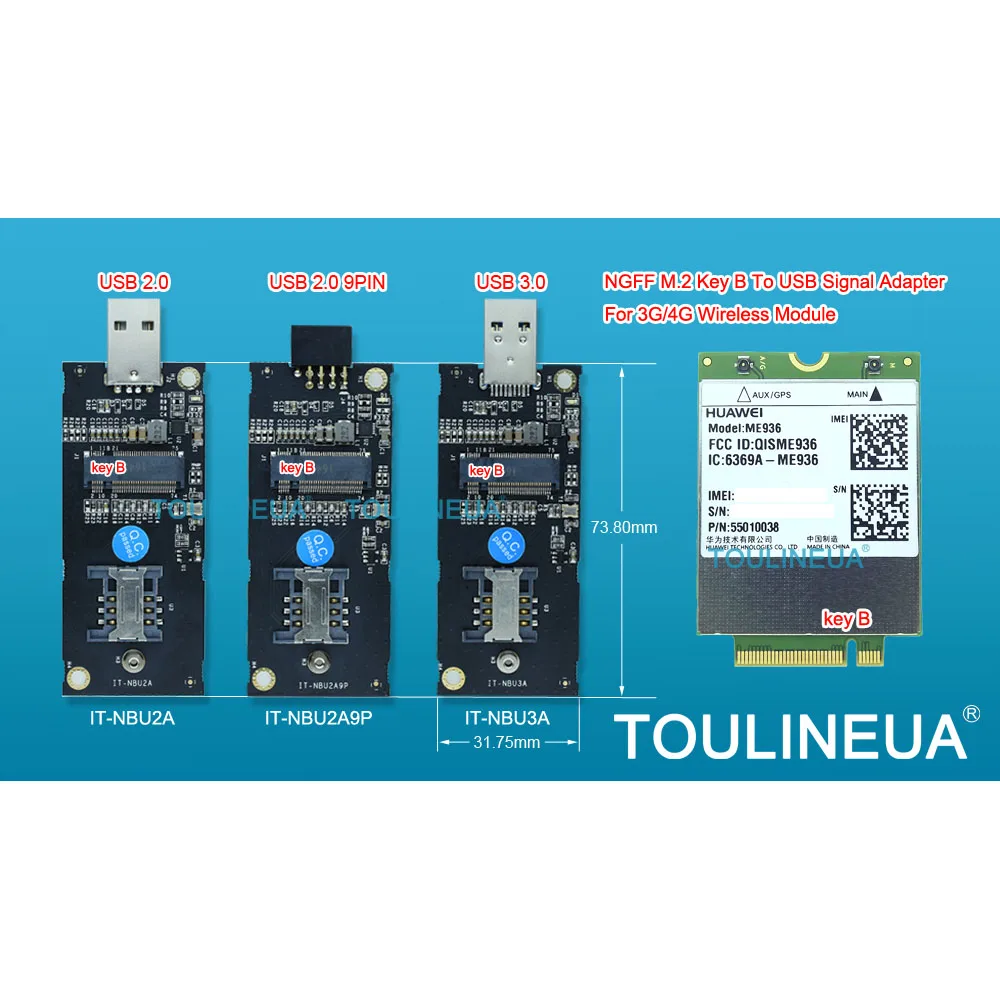 IdeaTrust NGFF M2 M.2 ключ B к USB адаптеру для 3G/4G WWAN IT NBU2A сетевая карта MU736 EM7345 ME906 ME936 ME206 EM7355