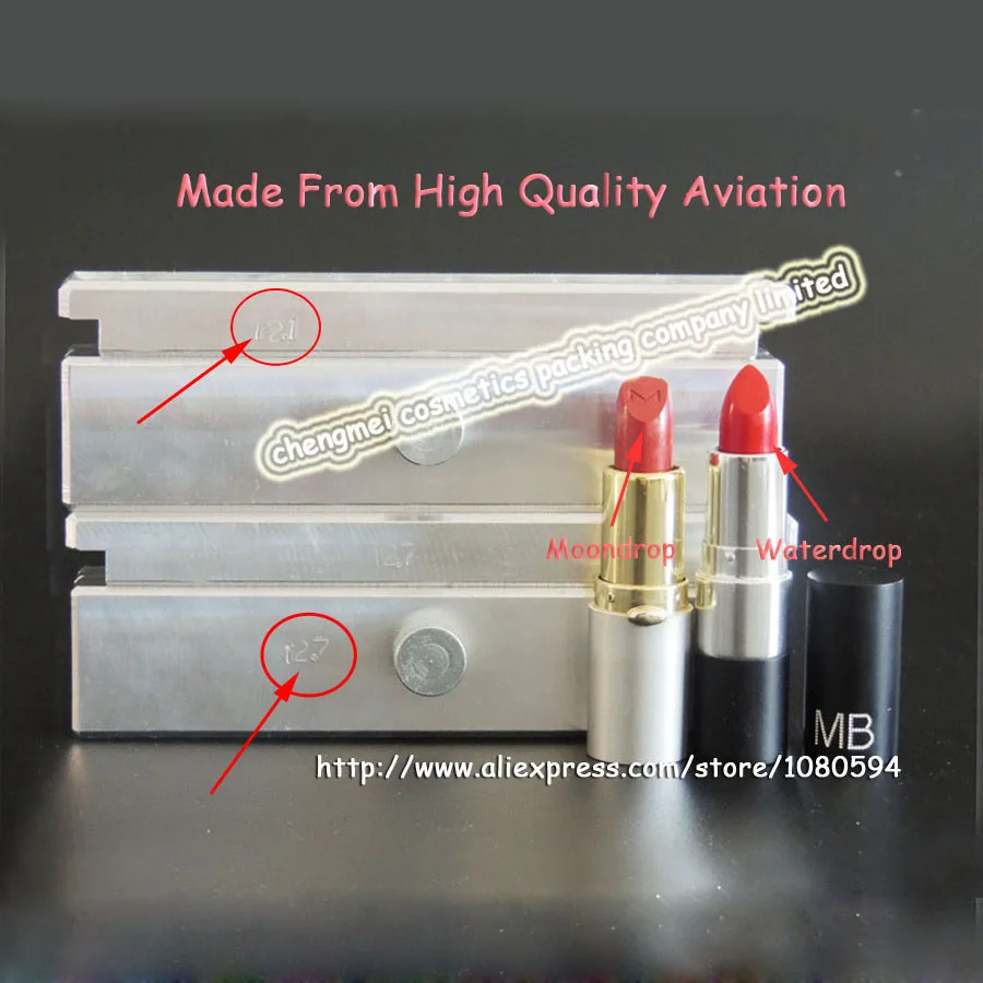 4 Cavities Aluminum Lipstick Mold , Four Cavity Aluminum Lipstick Mould  12.1mm 12.7mm Can Customize Logo