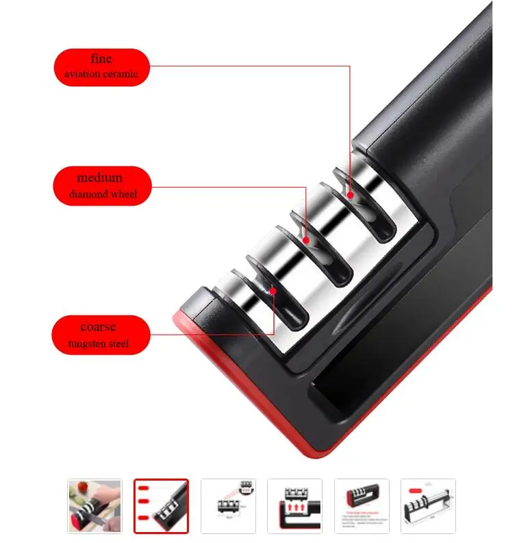high quality Professional Knife Sharpener diamond Quick Professional 3 Stages Sharpener Knife sharpening Tools Sharpening Stone