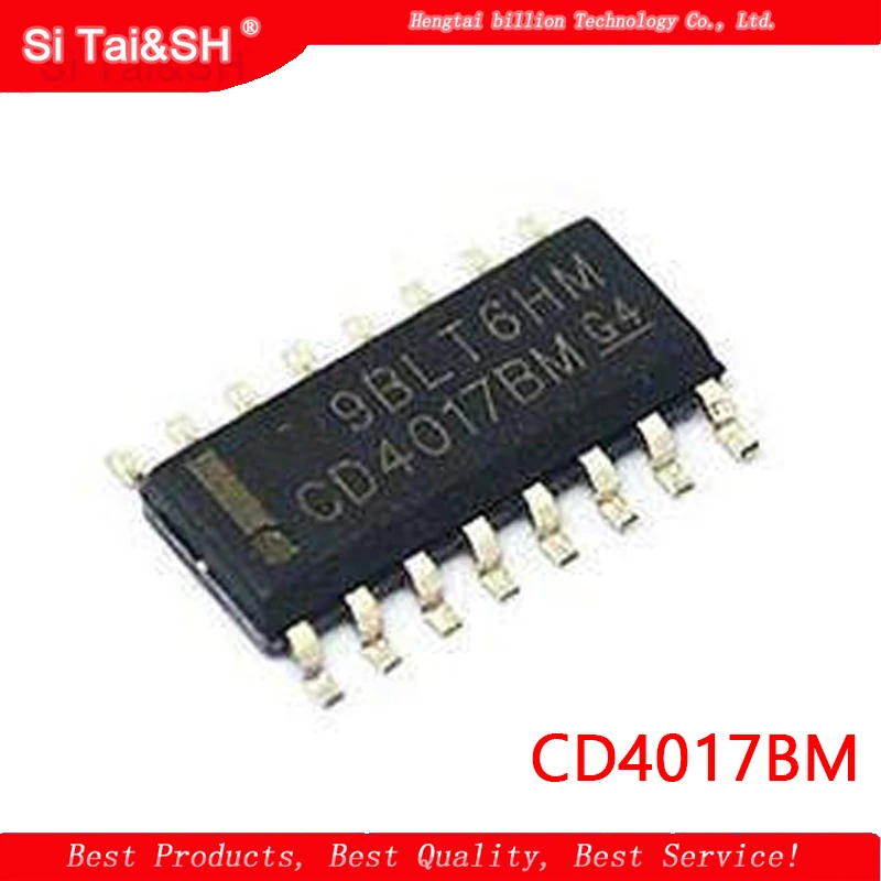 10 шт./лот CD4017BM HEF4017BT CD4017 HCF4017 лапками углублением SOP-16 CMOS счетчик/разделители IC |