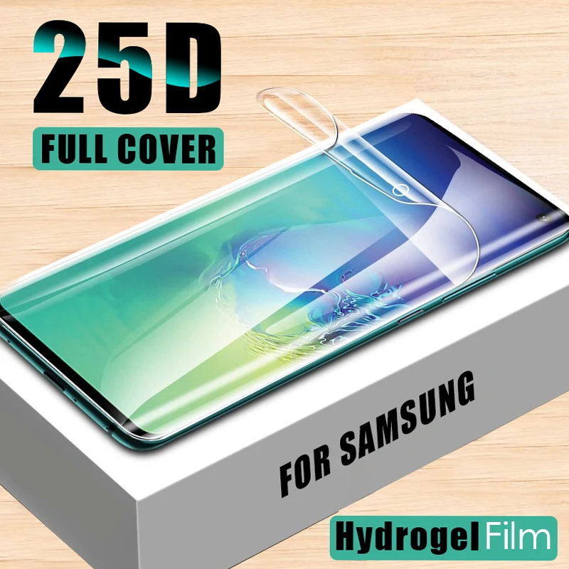 Protector de pantalla 25D para móvil, película suave de hidrogel para Samsung Galaxy S10, S9, S8 Plus, S10 E, Note 9, 8, Galaxy Note 10 Pro, S7 EDGE