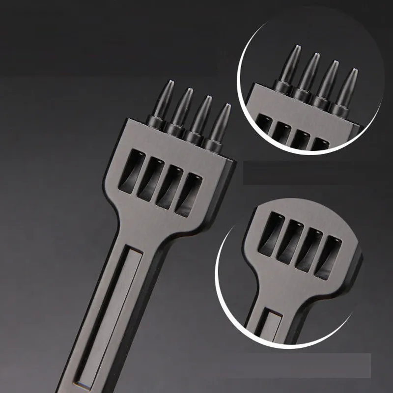 원형 천공 DIY 바느질 끌 세트 공예 키트, 새로운 금형 가죽 절단 바늘 지갑 벨트, 5mm 구멍 간격, 6mm 직경, 4mm