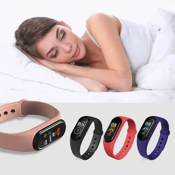 

M4 Fitness Smart Sport Bracelet Blood Pressure Heart Rate Monitor Colorful Touch Screen Smart Band Wristband Step Counter