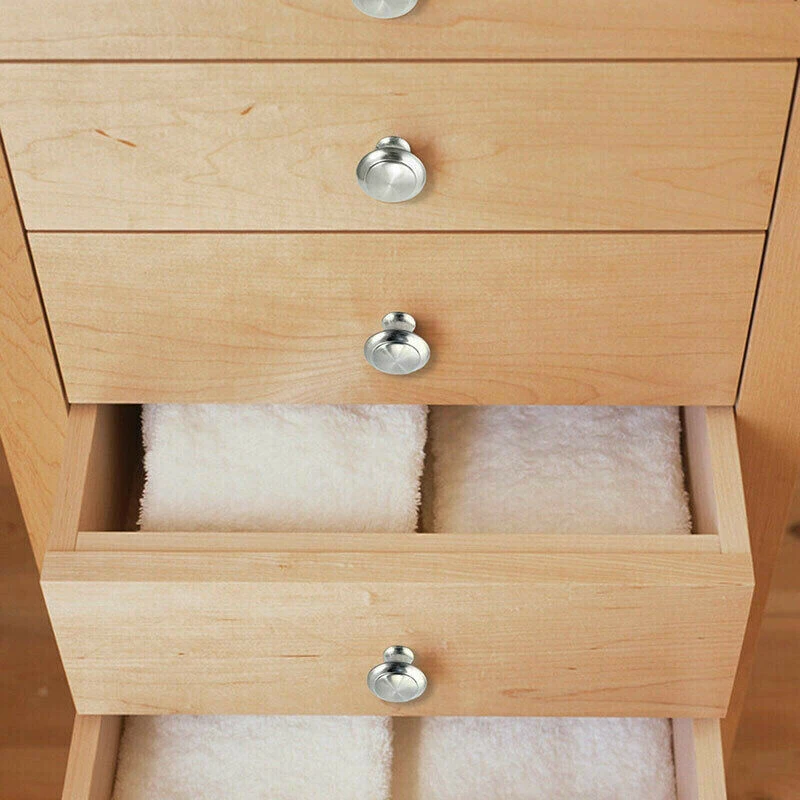 

40pcs/Set Stainless Steel Door Knob Furniture Dresser Puller Single Hole Cupboard Decor White Durable Hardware
