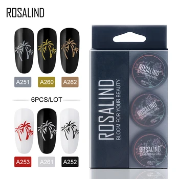 

ROSALIND Spider Stamp Gel Polish Set Platinum 6PCS/Set Acrylic Nail Kit All For Manicure Painting Gel Nail Polish Varnish Hybrid