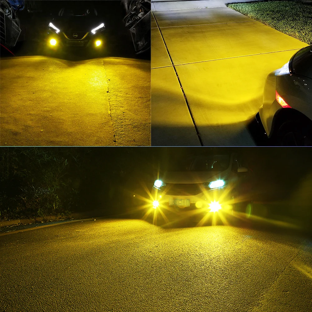 2pcs Canbus No Error H11 H8 Led 3000k Yellow 6000k White H10 Led Fog Lights  H16jp Led Bulb Csp Chip Car Driving Lamp Drl 12v 24v - Fog Light Bulbs -  AliExpress