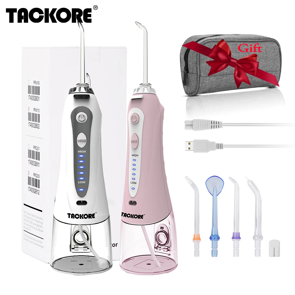 5 Mode Oral Irrigator USB Rechargeable Water Dental Flosser Portable Water Jet 240ML Tank Waterproof  Teeth Cleaner + 5 Tip