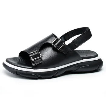 

Comfortable Mens Casual Sandals mens gladiator sandals summer High Quality Genuine Leather cowhide beach outdoor anti-skid