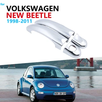

Door Handle Car Accessories for Volkswagen VW New Beetle 1998~2011 Chrome Handle Cover Trim Set Car Stickers 1999 2000 2006 2010