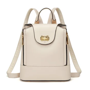 

AUAU-Fashion Simple Color Matching Backpack Casual College Style Women's Backpack