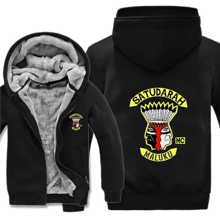 Мотоцикл Satudarah MC Malku толстовки теплые мужские модные шерстяные лайнер куртка Satudarah Malku толстовки мужские пальто