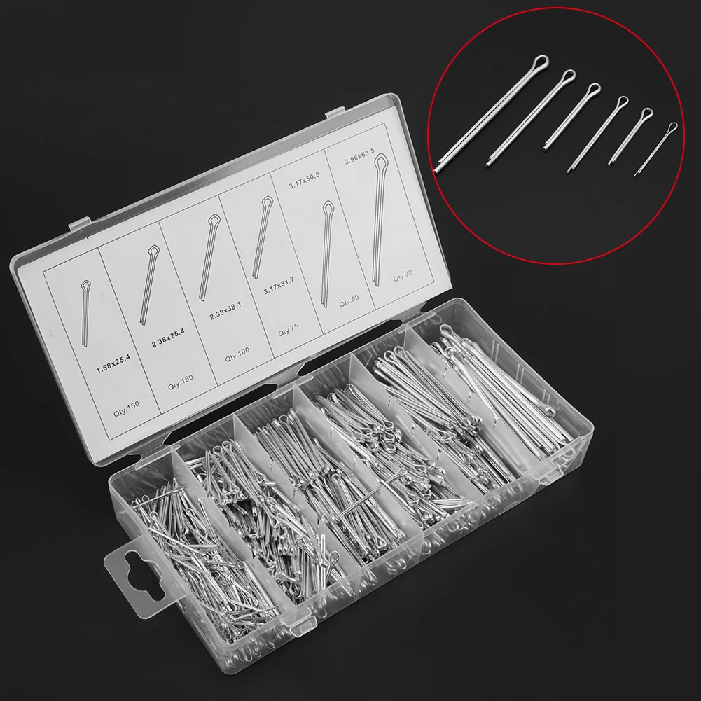 300pc R PIN MECHANICAL HITCH HAIR PIN TRACTOR CLIP ASSORTMENT 