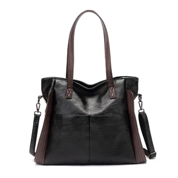 

Famous Brand Designer Handbags Leather Bags Women Large Capacity Vintage Hand Top-Handle Bags Solid Tote Ladies Shoulder C1469