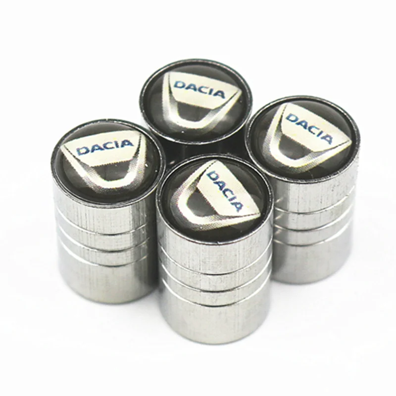 

4pcs Auto Car Tire Valves Cover Metal Wheel Caps motorcycle bicycle Air Valve Stems Accessories for Dacia