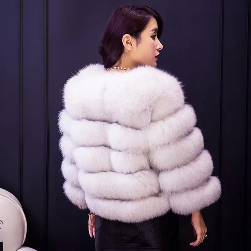 6XL женское меховое пальто высокое-зимнее из искусственного лисьего меха в стиле пэчворк короткое пальто Женская зимняя меховая куртка парка V148