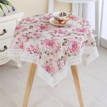 

Rose Round Tablecloth Blending Waterproof Rectangle Square Dot Dining Table Cloth Dustproof Cover tapetes toalha de Home Use
