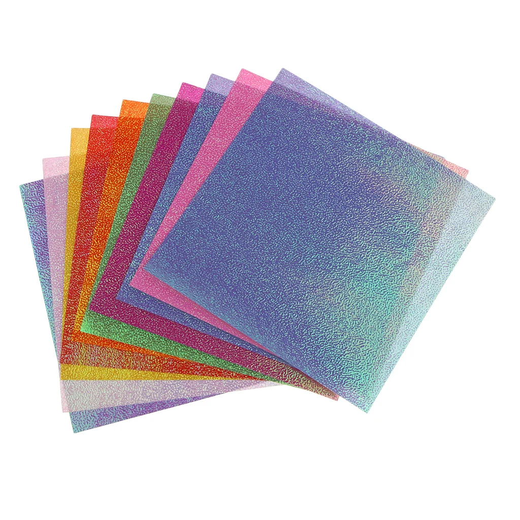 50 Metallic Holographic Card Stock Shiny Iridescent Mirror Paper Sheets  Mixed Colors Foil Board Reflective Sheet for Craft Scrapbook Poster  Cardboard