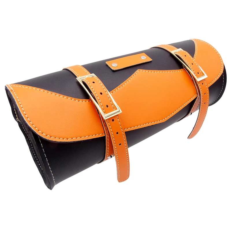 New Universal Motorcycle Saddle Bags PU Leather Motorbike Leather Side Storage Tool Pouch Front Luggage Bag For Harley Davidson