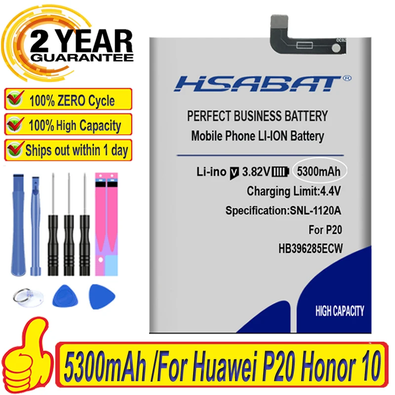 Аккумулятор для Huawei P20/Honor 10 Lite/Honor COL-AL00 COL-AL10 COL-TL00 HB396285ECW 100% мАч 5300 | Мобильные