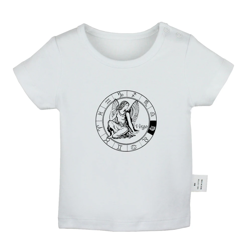 Cозвездие Скорпион Virgo Aquarius Capricorn Pisces; футболки для новорожденных; однотонные футболки с короткими рукавами для малышей
