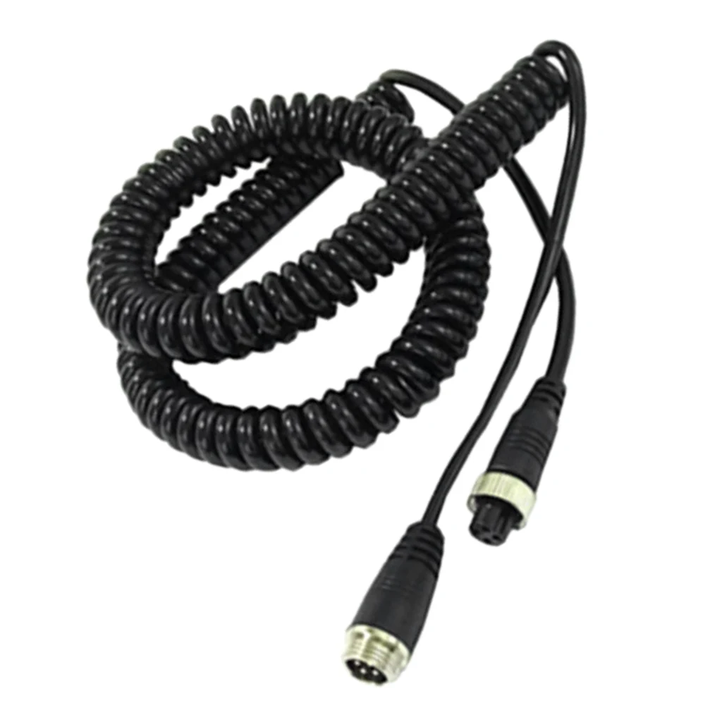 Black 4 Pin Car Video Backup Camera Extension Line Spring Cable Wire 5m