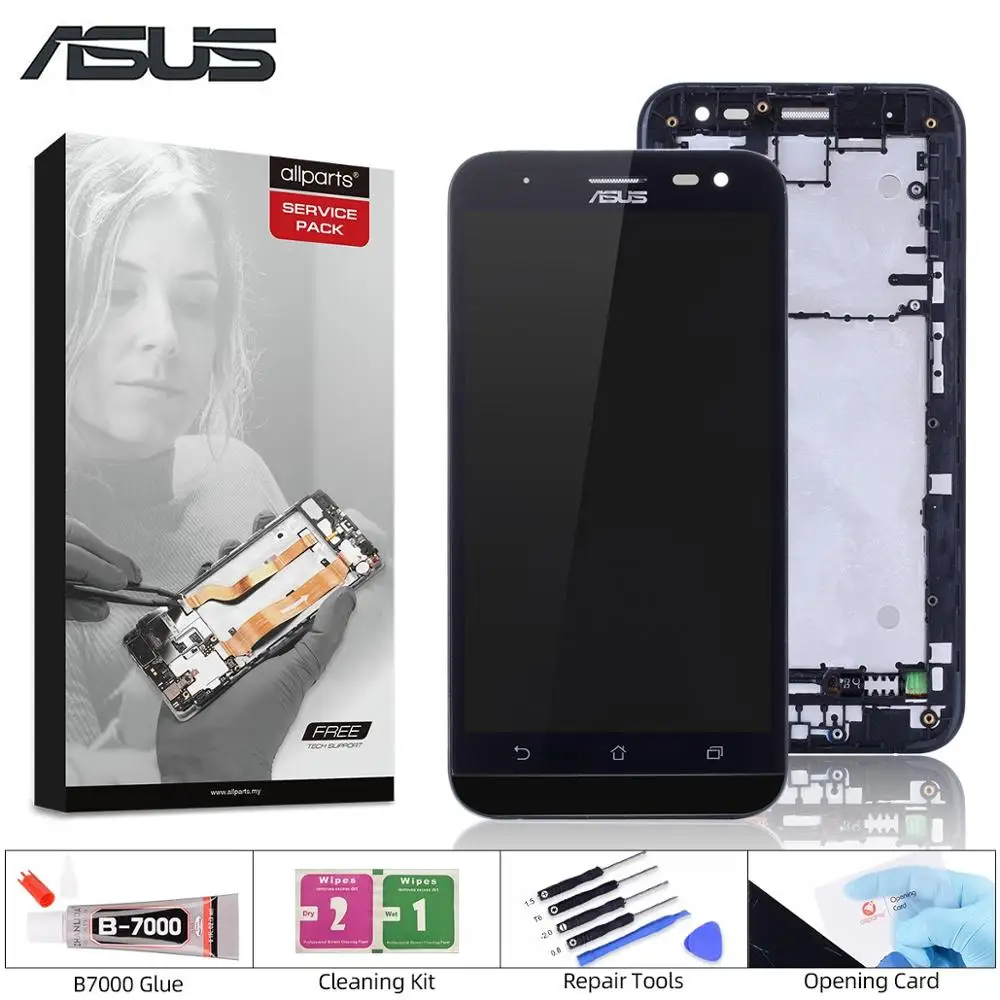 Дисплей для ASUS Zenfone 2 Laser ZE500KL LCD ZE500KG в сборе с тачскрином на рамке черный