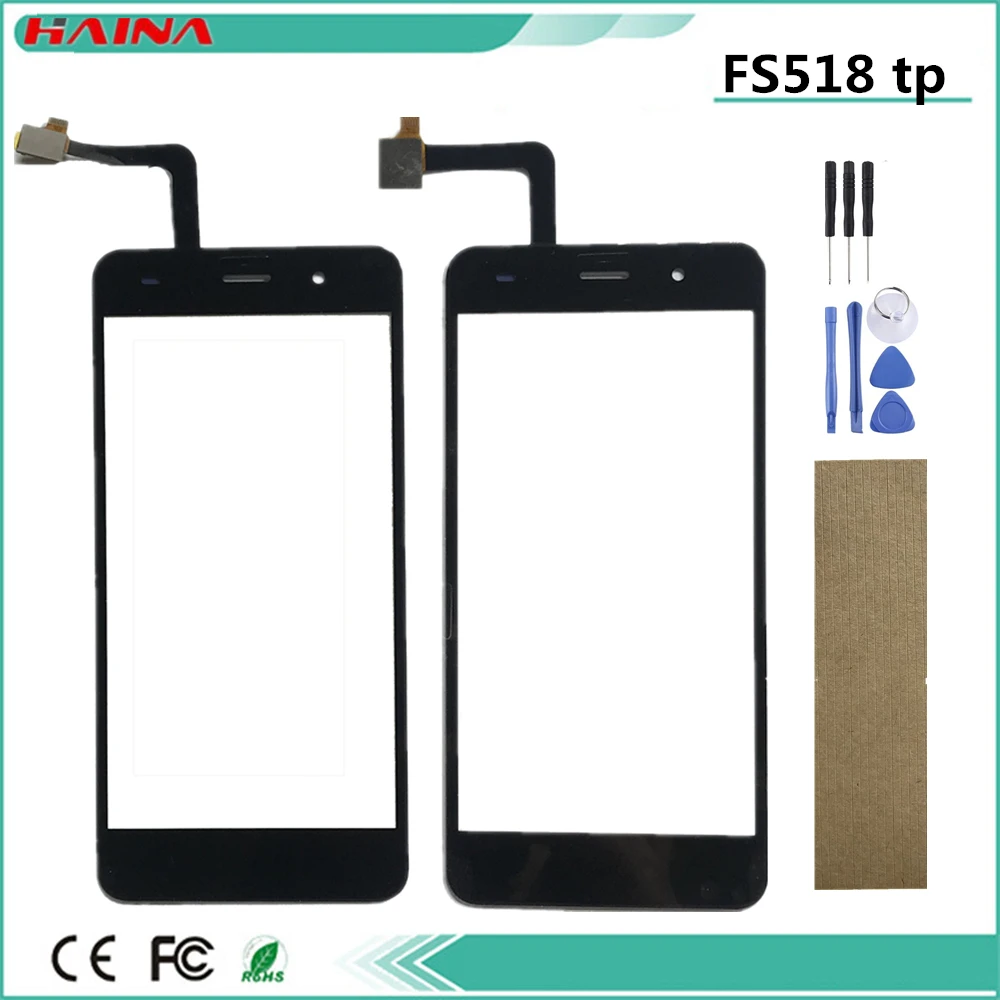 

For Fly Cirrus 13 FS 518 FS518 Touch Screen Digitizer Touch Panel Lens Glass Replacement Part Black Color +Tape tools