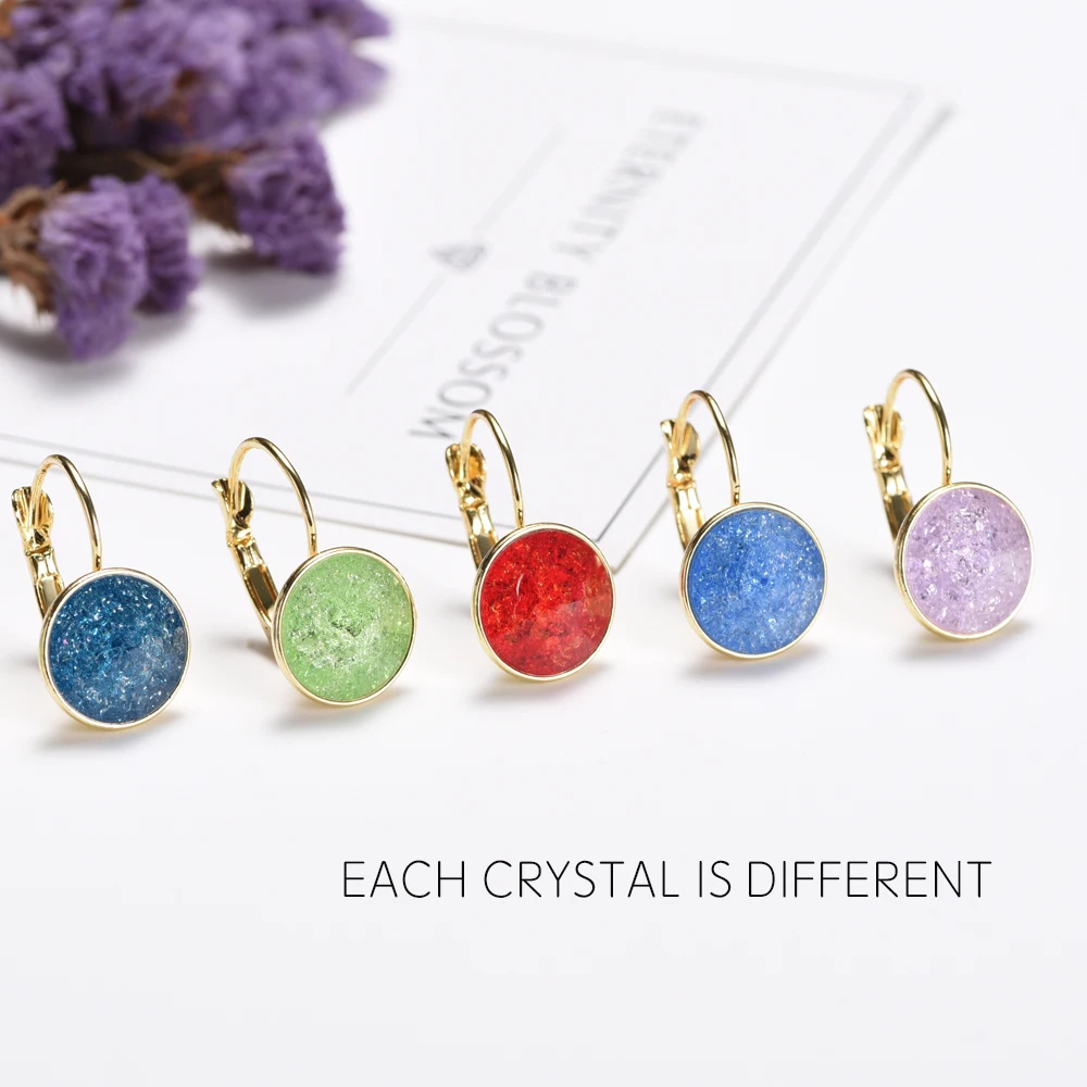 

New Color Crystal Ice Flowers Dangle Earrings Fashion Drop Earrings Round Bella Earrings For Women Elegant Wedding Jewelry Hot