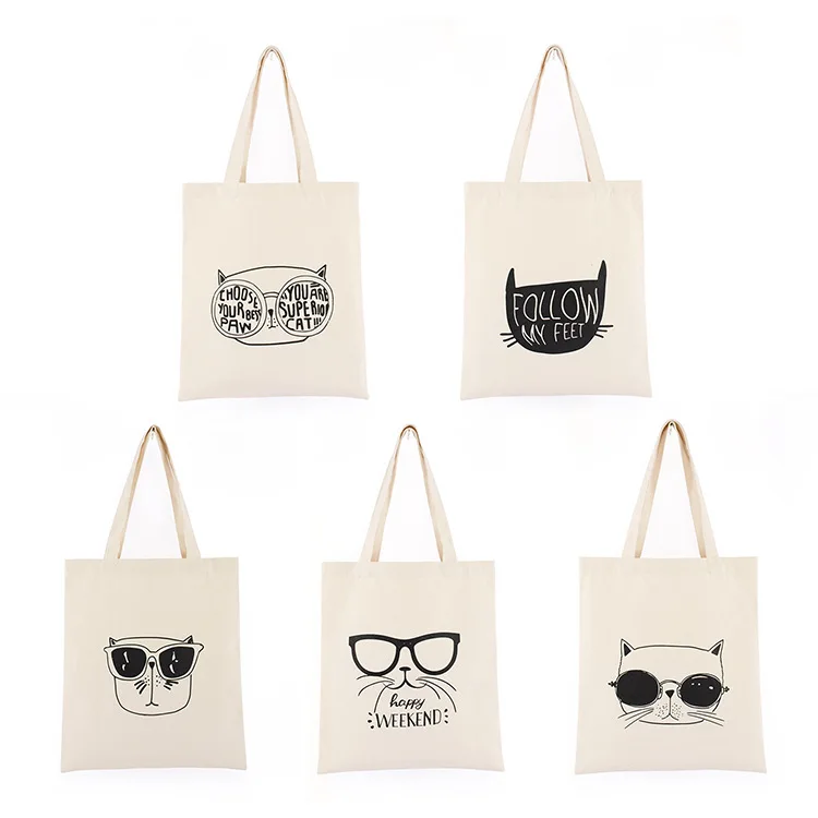 Бутик сумка искусство небольшие, свежие, Мультяшные стиль Переносная Холщовая Сумка креативная зеленая Компактная сумка для покупок