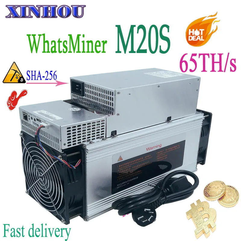 

Asic bitcoin miner WhatsMiner M20S 65T With PSU BTC BCH Miner better than M21S M3 Antminer S17 S9 S9k R4 T17 S15 T15 S11 T2T T3