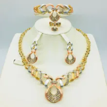 Joyería de moda conjunto de joyas para mujer colgante, pendientes, collar romántico joyería de la boda de fiesta de joyería(China)