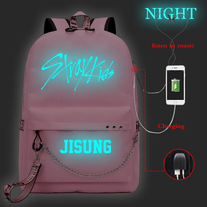 Stray Kids Mochilas Рюкзак для девочек Harajuku школьные рюкзаки для девочек Женская Студенческая сумка для книг рюкзак дорожный рюкзак