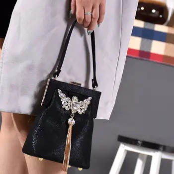 

Women Lady Tassel Handbag Bridal Clutch Party Wedding Prom Phone Pouch Purse Evening Bag